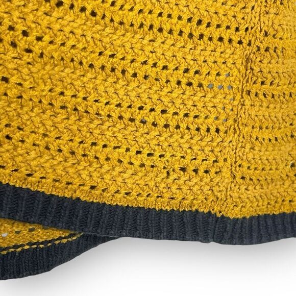 LOFT Loft Ann Taylor Crochet Ruffle Sleeve Top Orange Yellow Blue Women’s Small - Picture 8 of 13